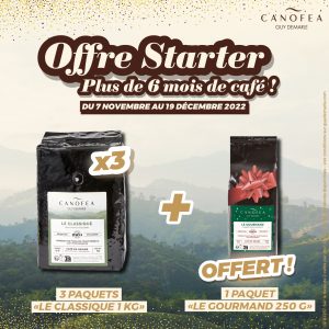 Plus de 6 mois de café en grains avec l'Offre Starter Canofea® ! 
