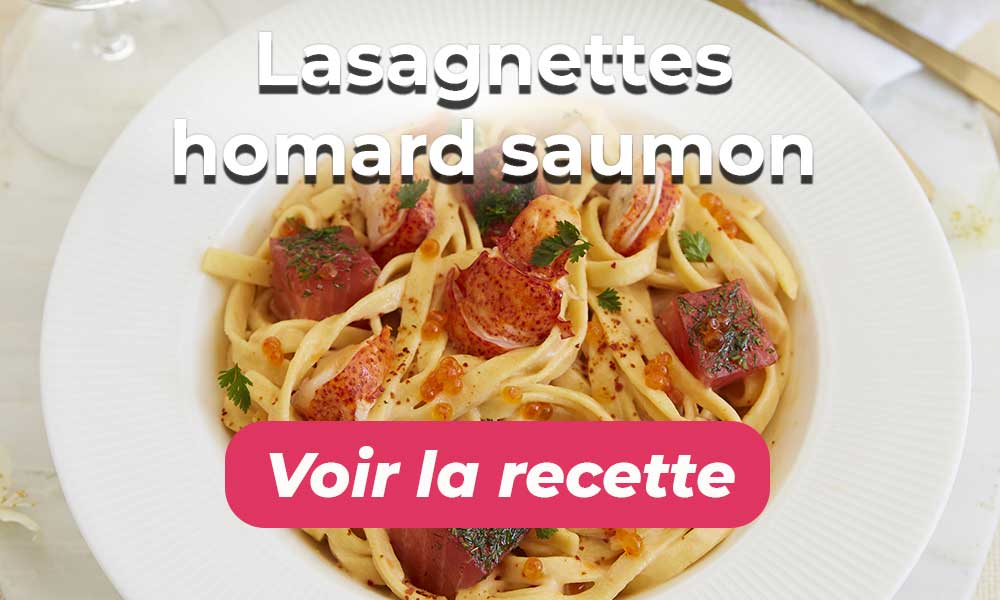 Lasagnettes au homard et saumon