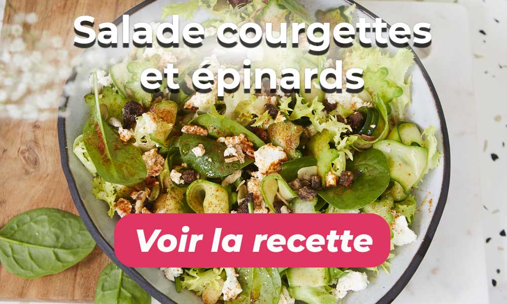 Salade courgettes et épinards