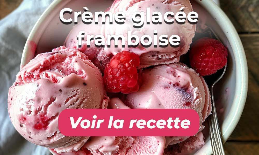 Crème glacée à la framboise