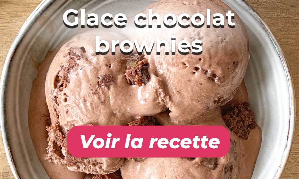 Voir la recette de la glace chocolat brownies