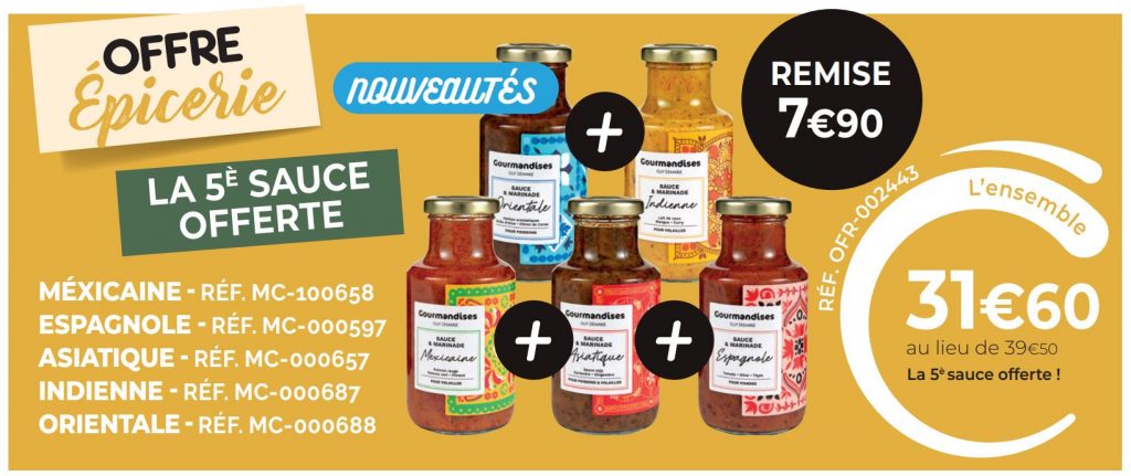 Offre épicerie sauces et marinades