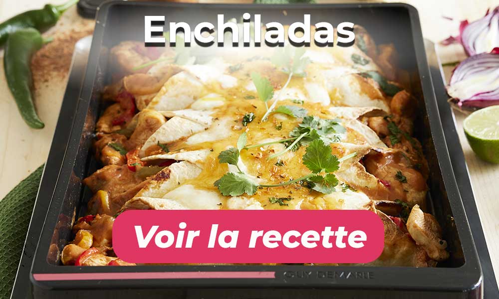 Enchiladas poulet, poivrons, cheddar