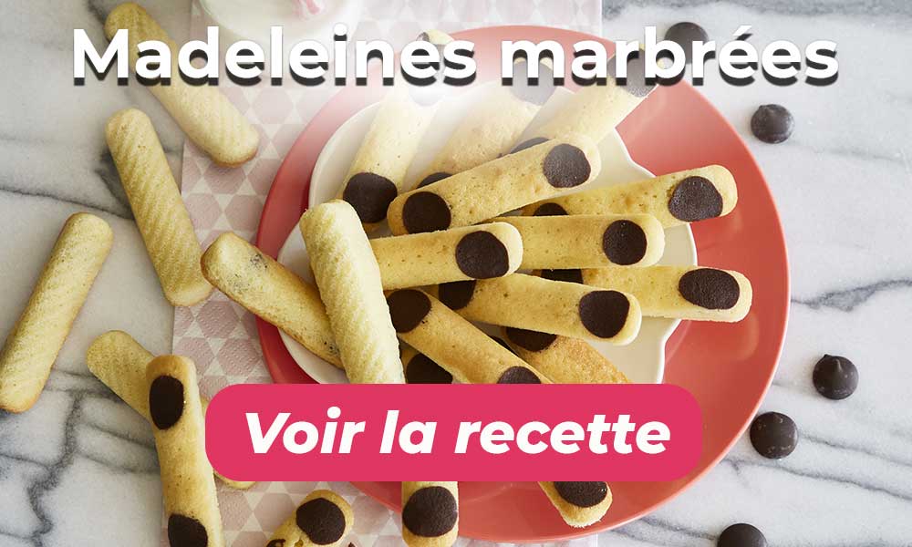 Voir la recette des Madeleines marbrées