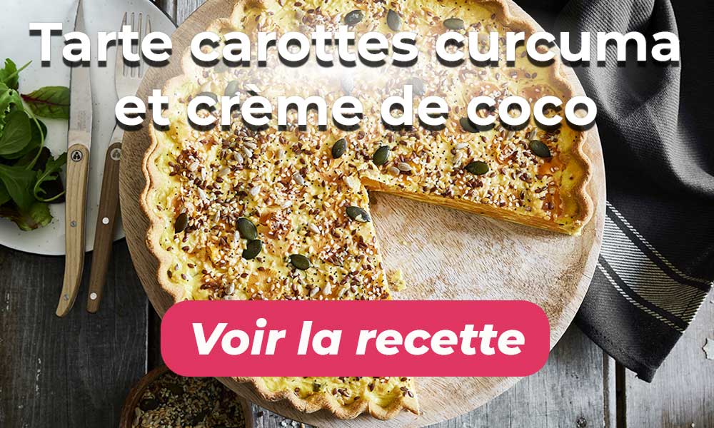 Tarte carottes, curcuma et crème de coco