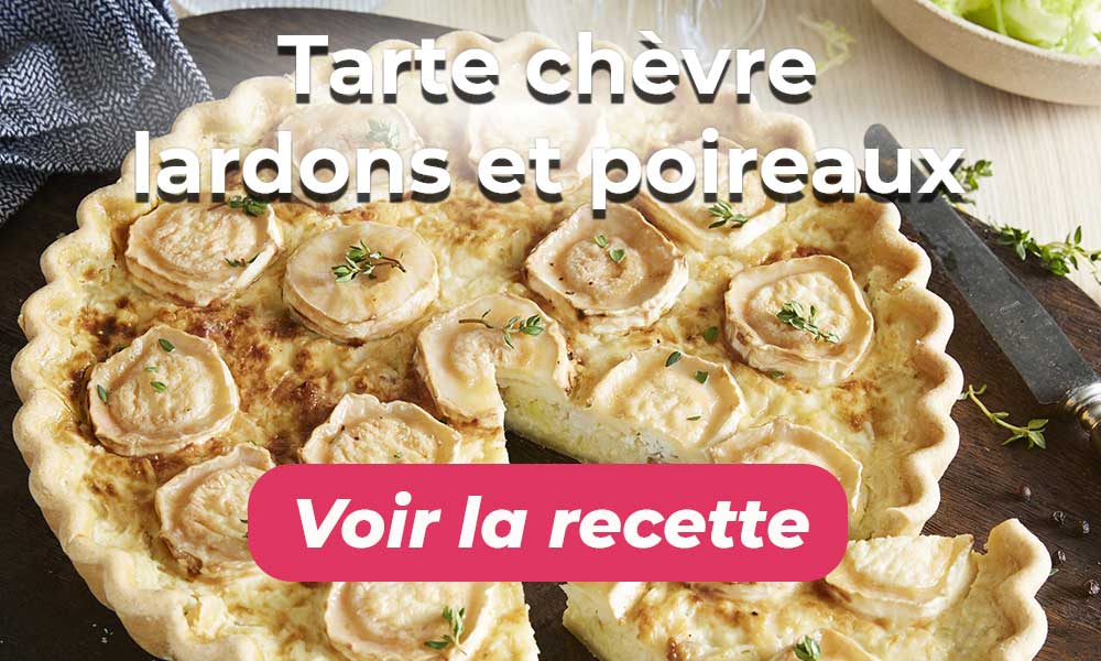 Tarte chèvre, lardons et poireaux