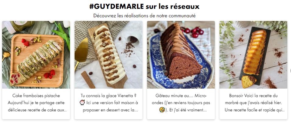 Partagez vos recettes sur les réseaux avec le #guydemarle ! 