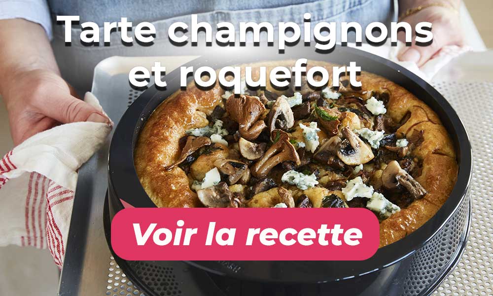 Tarte aux champignons et roquefort