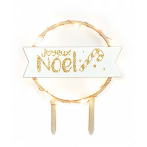 Cake topper lumineux Joyeux Noël