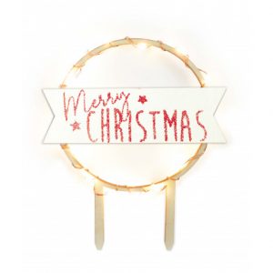 Cake topper lumineux Merry Christmas