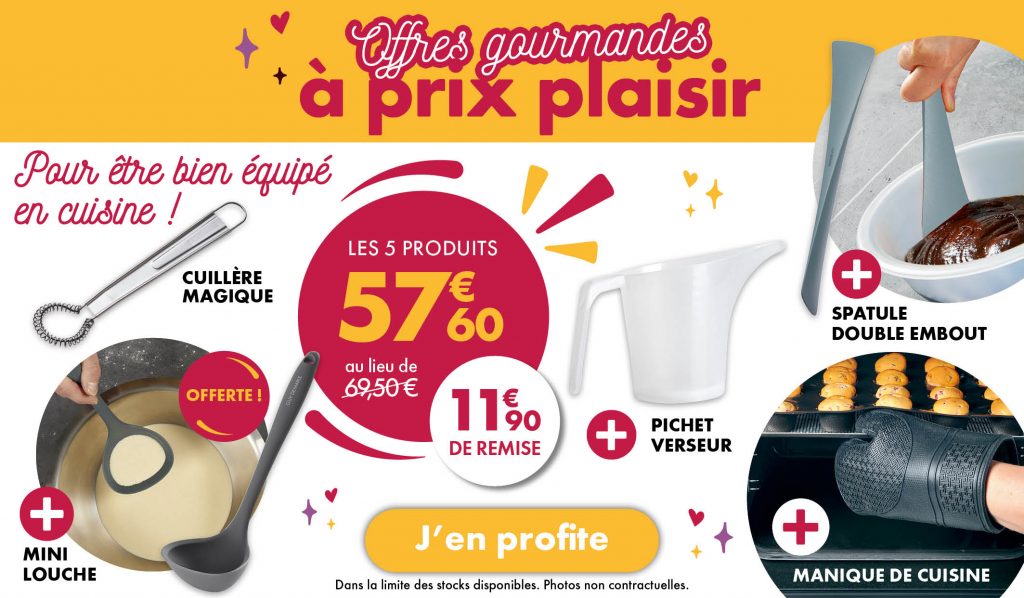 Offre ustensiles pour être bien équipé en cuisine