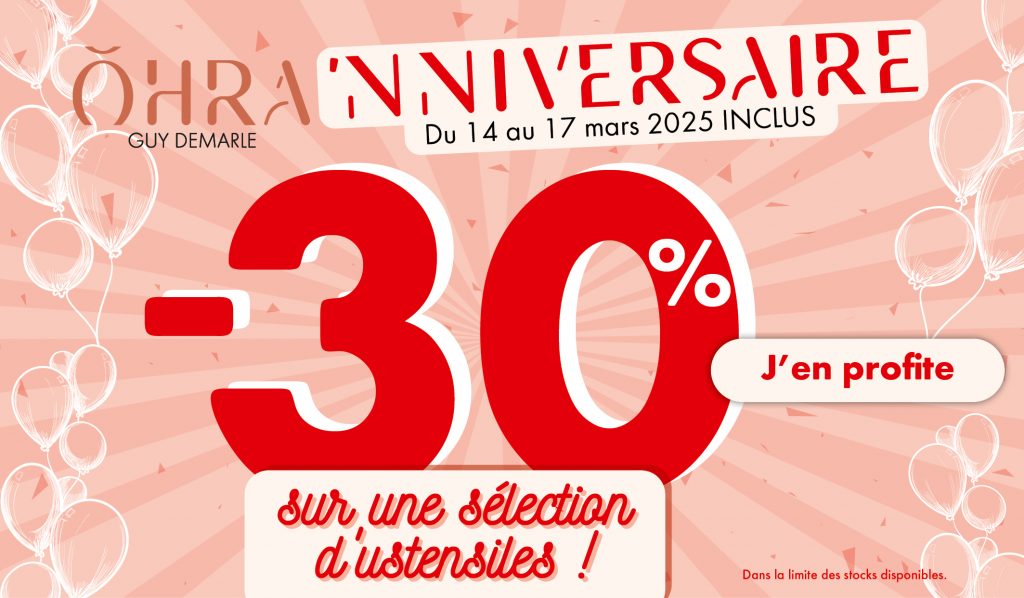 -30% sur une sélection d'ustensiles !