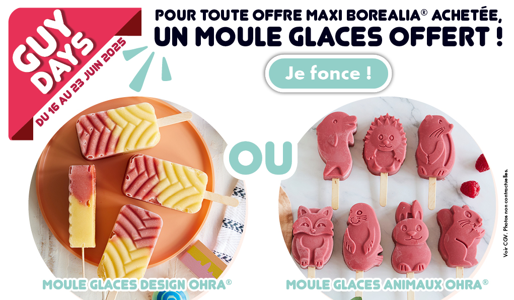 Un moule à glaces offert pour l'achat d'une offre Maxi BOREALIA® ! 