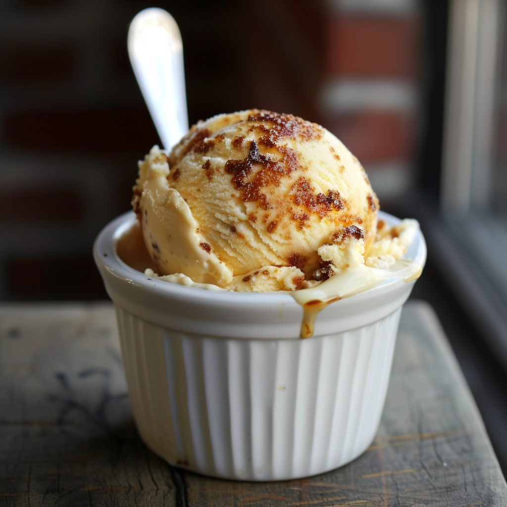 Crème glacée à la crème brûlée au caramel