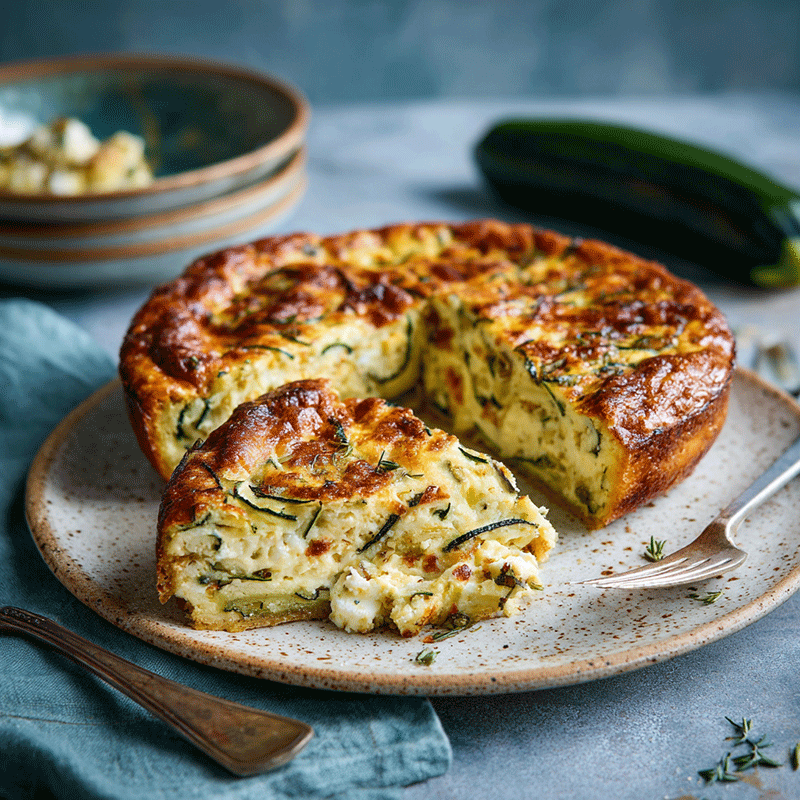 Clafoutis courgette feta