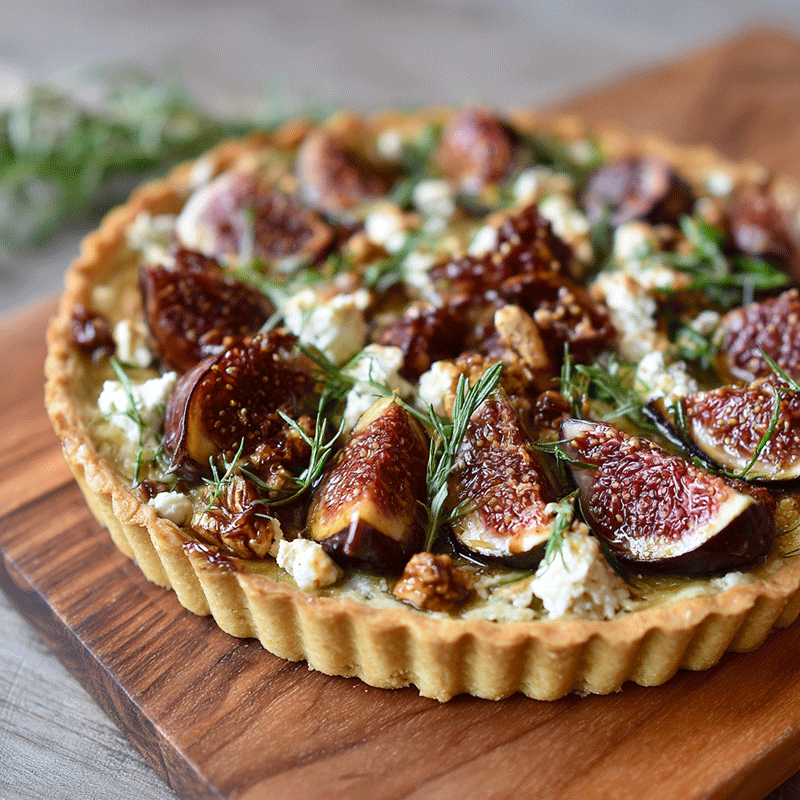 Tarte fine chèvre et figues